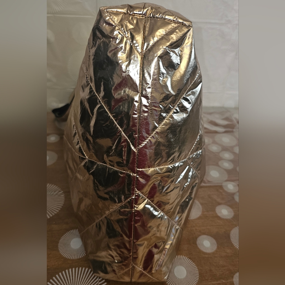 Victoria's Secret Metallic Gold Puffer Tote - Picture 4 of 6